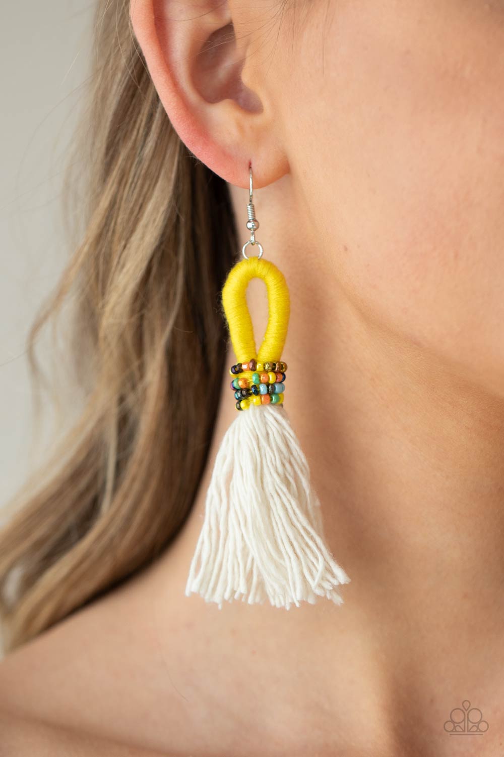 The Dustup - Yellow White & Multi Earrings - Princess Glam Shop