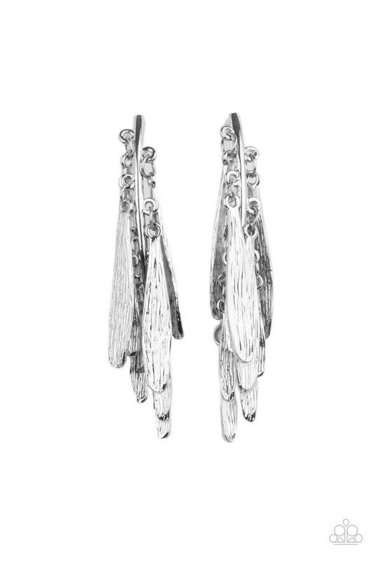 Pursuing The Plumes - Silver Earrings - Princess Glam Shop