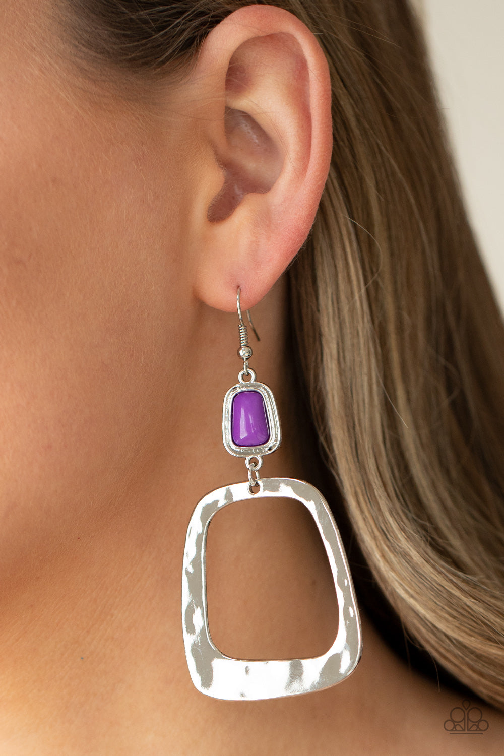 Material Girl Mod - Purple Earrings - Princess Glam Shop