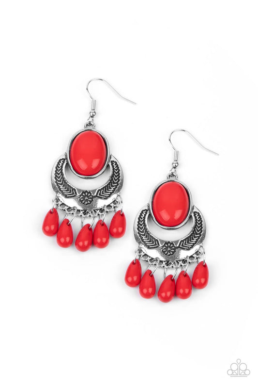 Prairie Flirt - Red Earrings - Princess Glam Shop