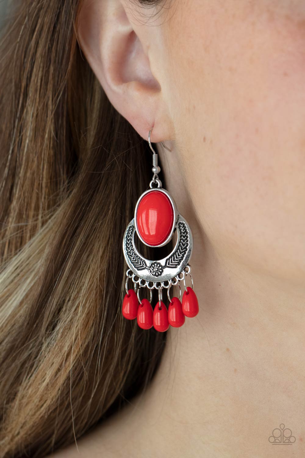 Prairie Flirt - Red Earrings - Princess Glam Shop