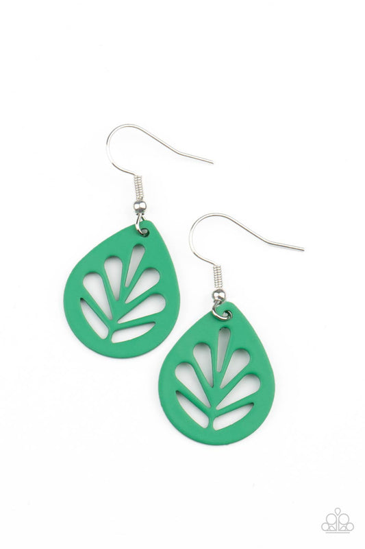 LEAF Yourself Wide Open - Green Earrings - Princess Glam Shop