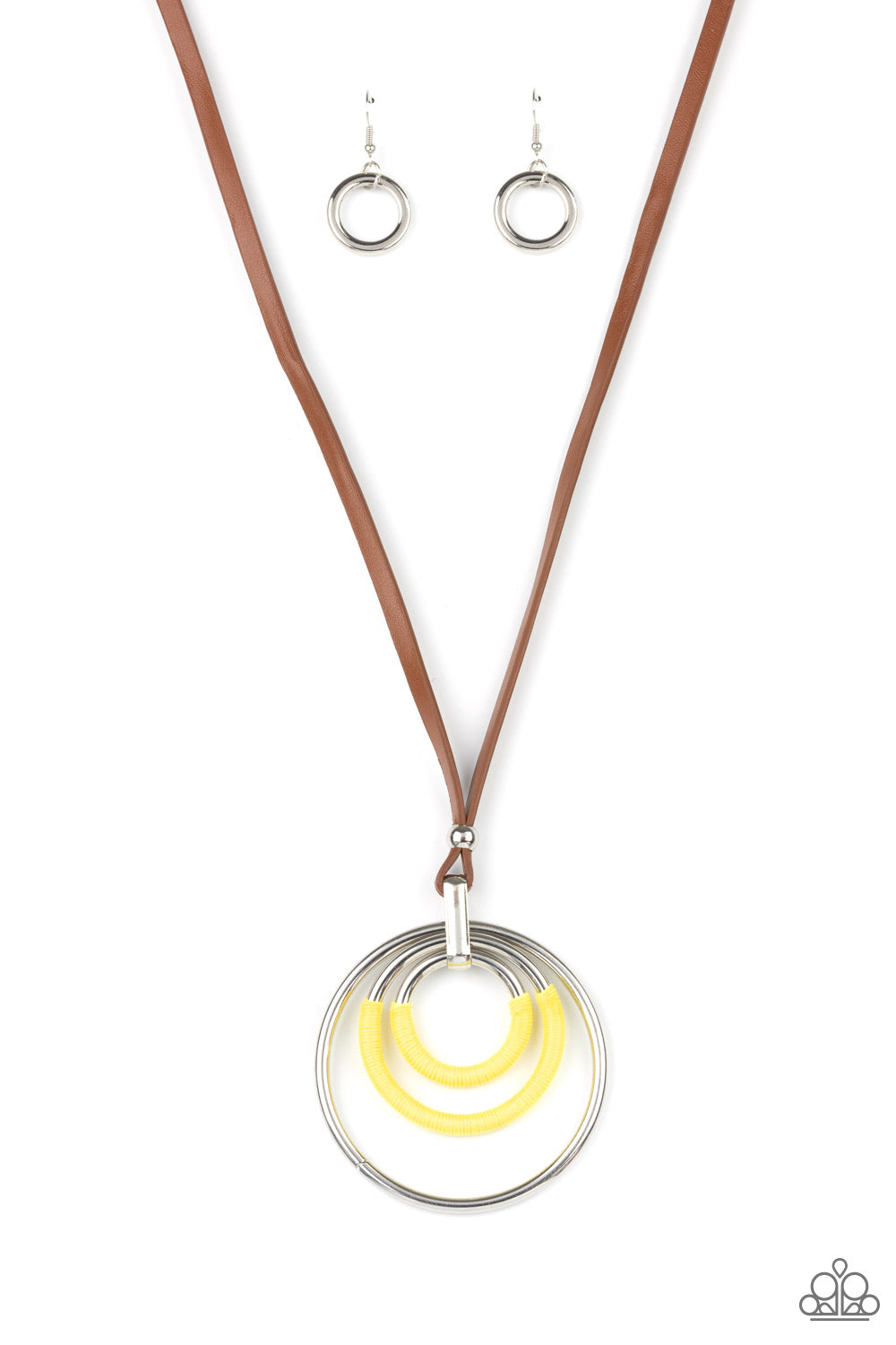 Hypnotic Happenings - Yellow & Brown Necklace Set - Princess Glam Shop