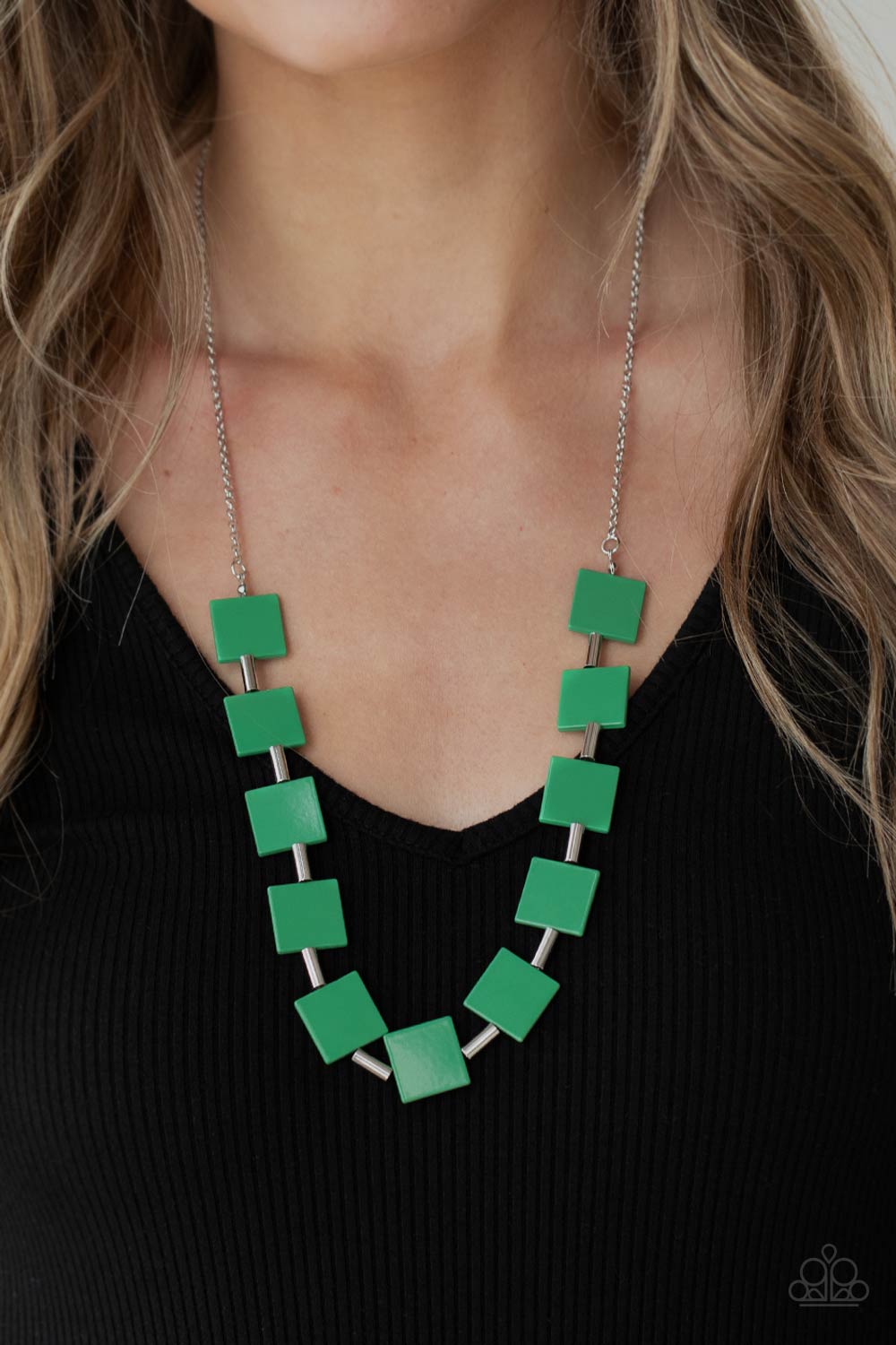 Hello, Material Girl - Green Necklace Set - Princess Glam Shop