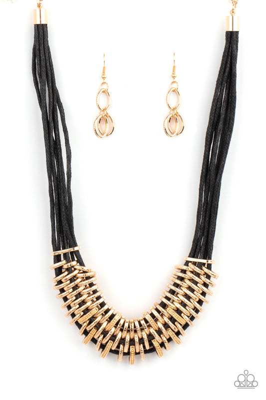 Lock, Stock, and SPARKLE - Gold & Black Necklace Set - Princess Glam Shop