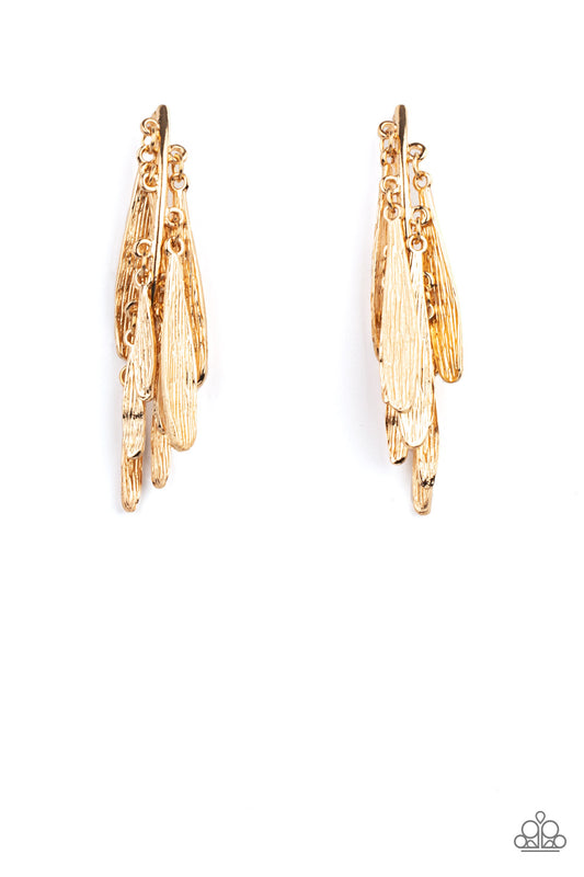 Pursuing The Plumes - Gold Earrings - Princess Glam Shop