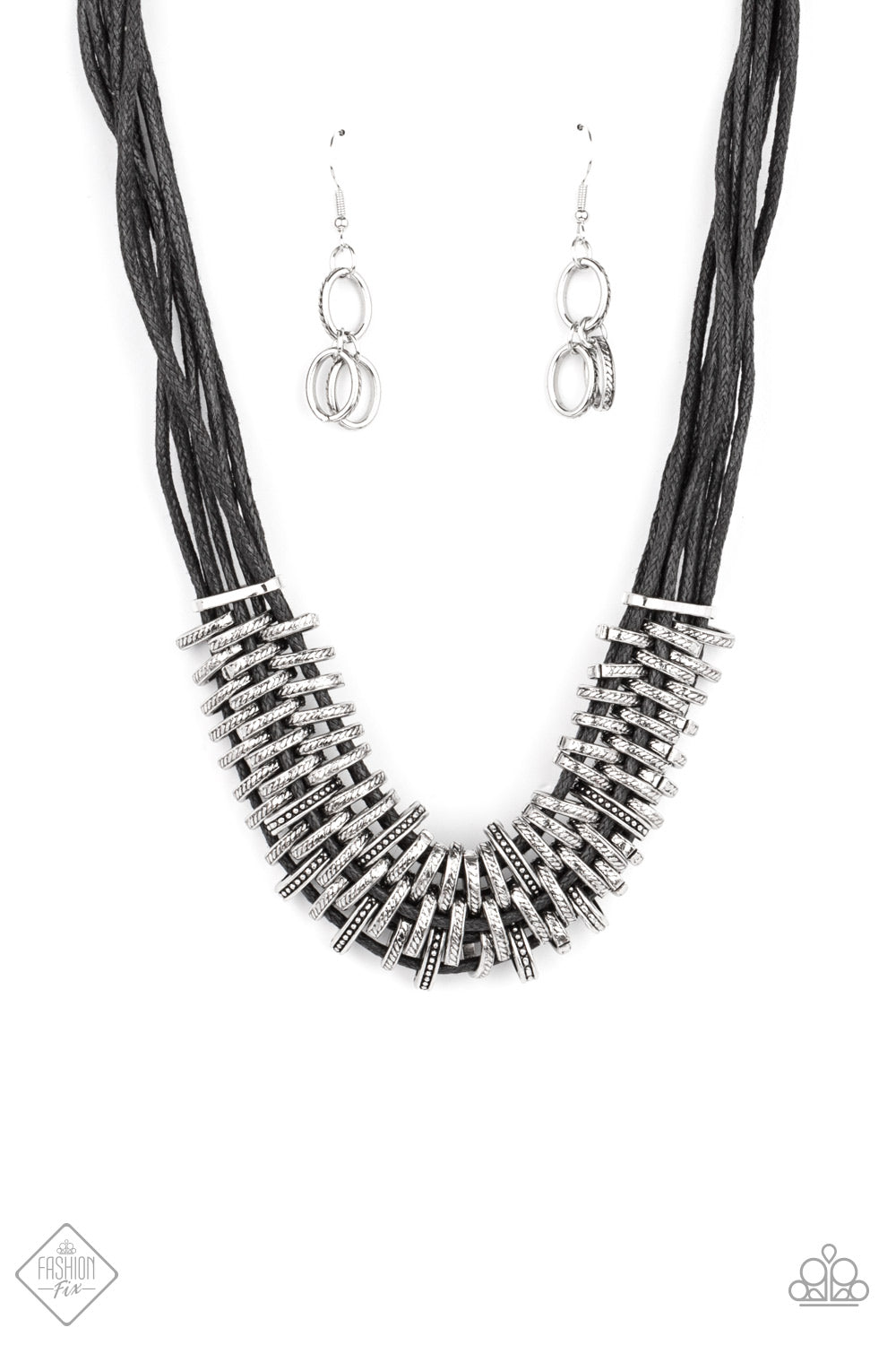 Lock, Stock, and SPARKLE - Black & Silver Necklace Set - Princess Glam Shop