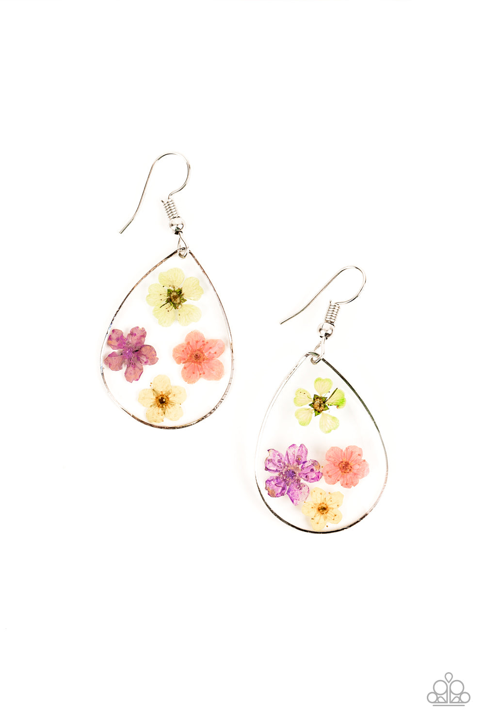 Perennial Prairie - Multi Green, Pink, Purple & Yellow Flower Earrings - Princess Glam Shop