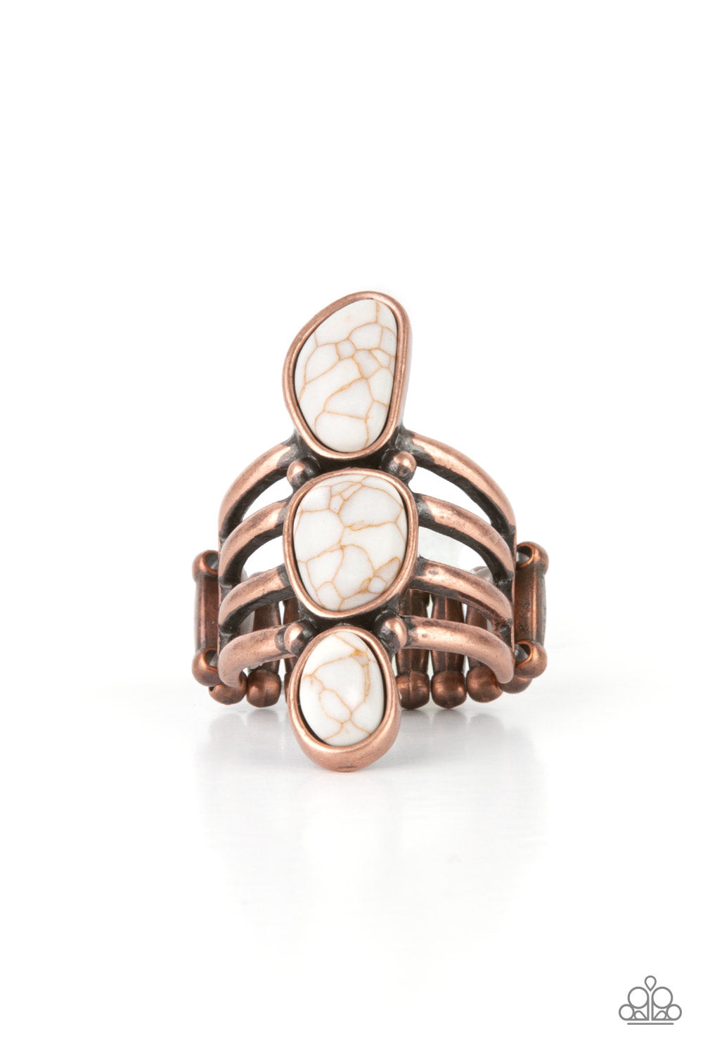 Extra Eco - Copper & White Stone Ring - Princess Glam Shop