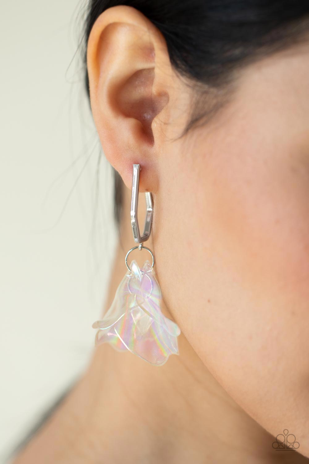 Jaw-Droppingly Jelly - Silver Hoop Earrings - Princess Glam Shop