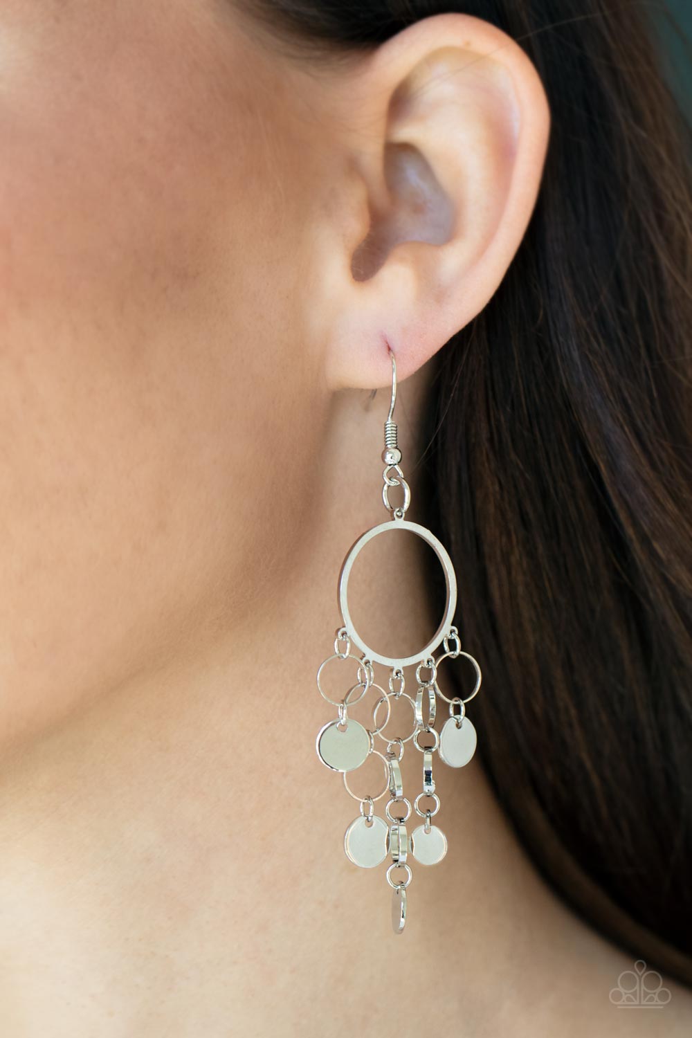 Cyber Chime - Silver Earrings - Princess Glam Shop