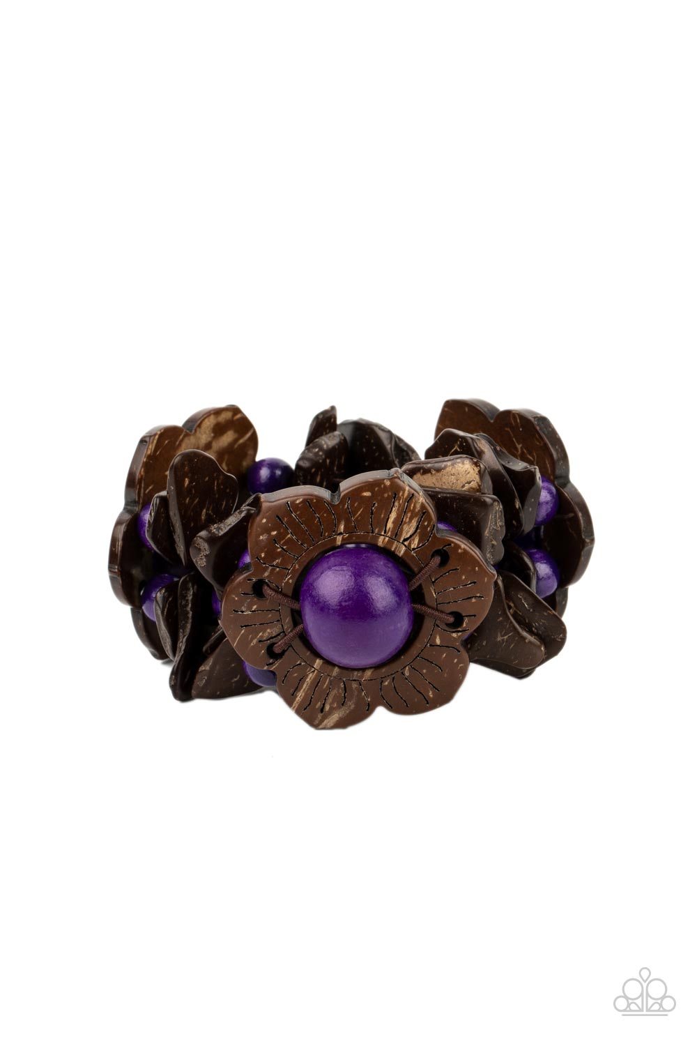Mediterranean Mangrove - Purple & Brown Wood Bracelet - Princess Glam Shop