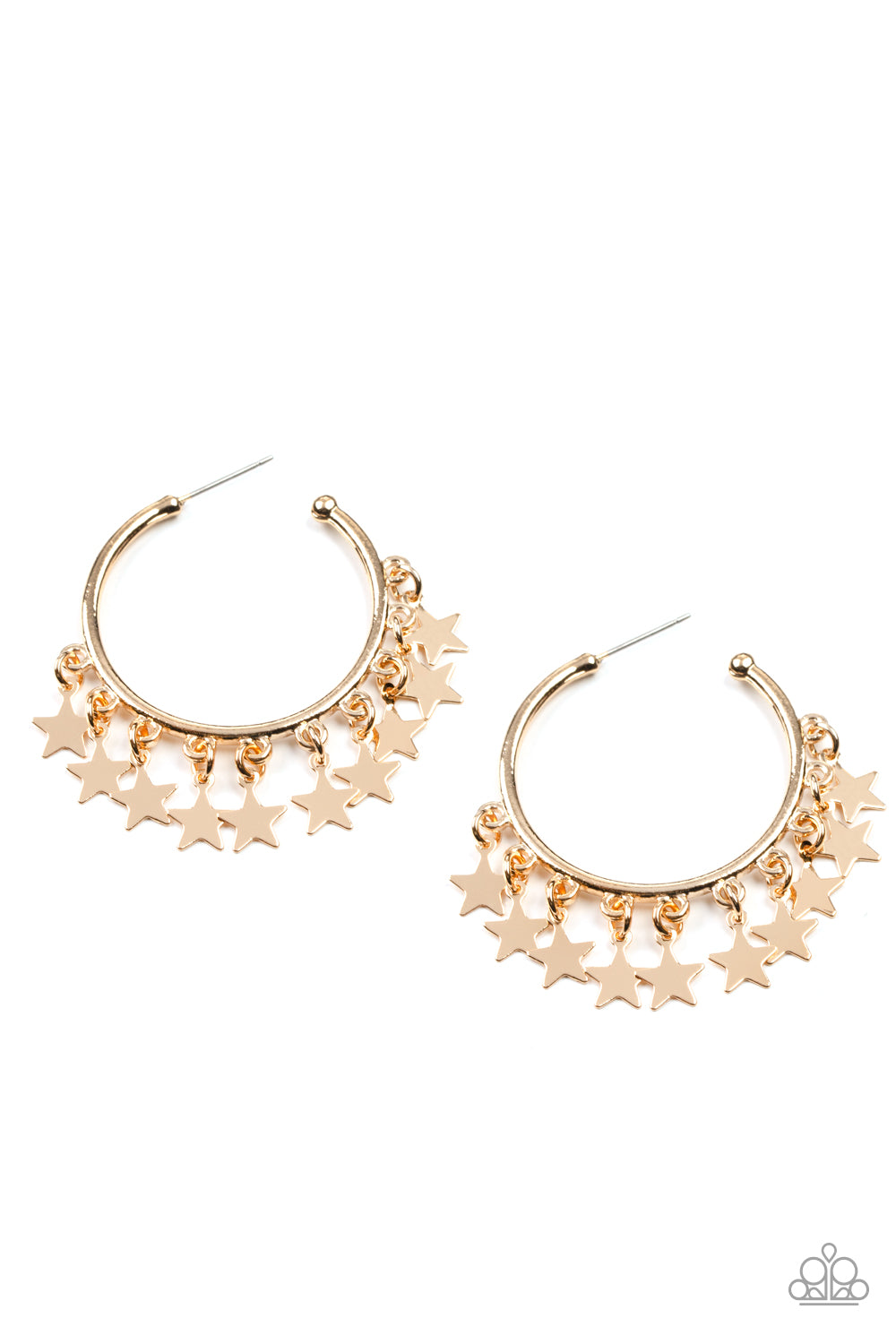 Happy Independence Day - Gold Hoop Earrings - Princess Glam Shop