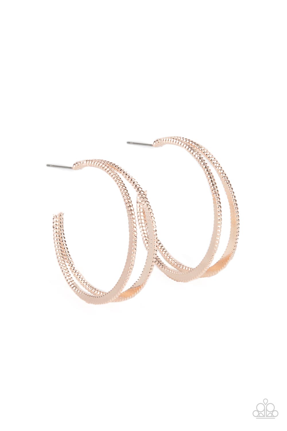 Rustic Curves - Rose Gold Hoop Earrings - Princess Glam Shop