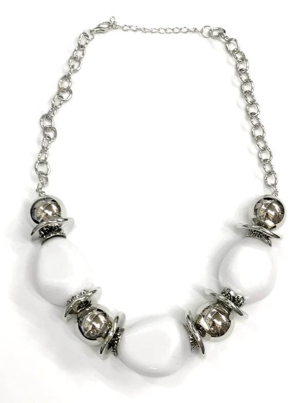 Vivid Vibes - White Necklace Set - Princess Glam Shop
