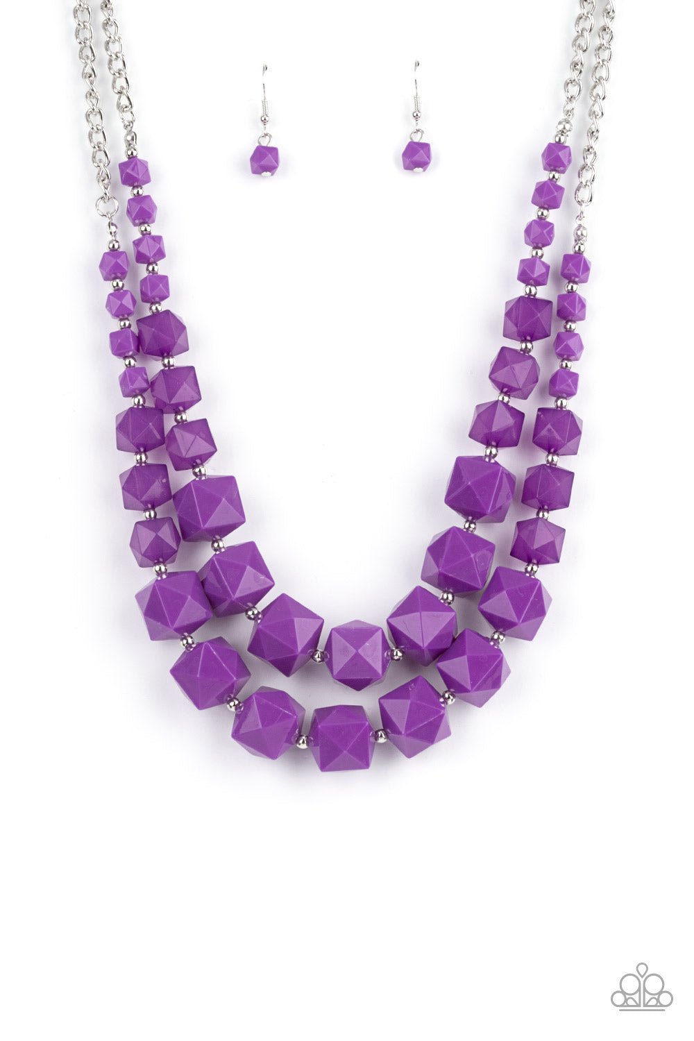 Summer Excursion Necklace Set & Trendsetting Tourist Bracelet - Purple Combo - Princess Glam Shop
