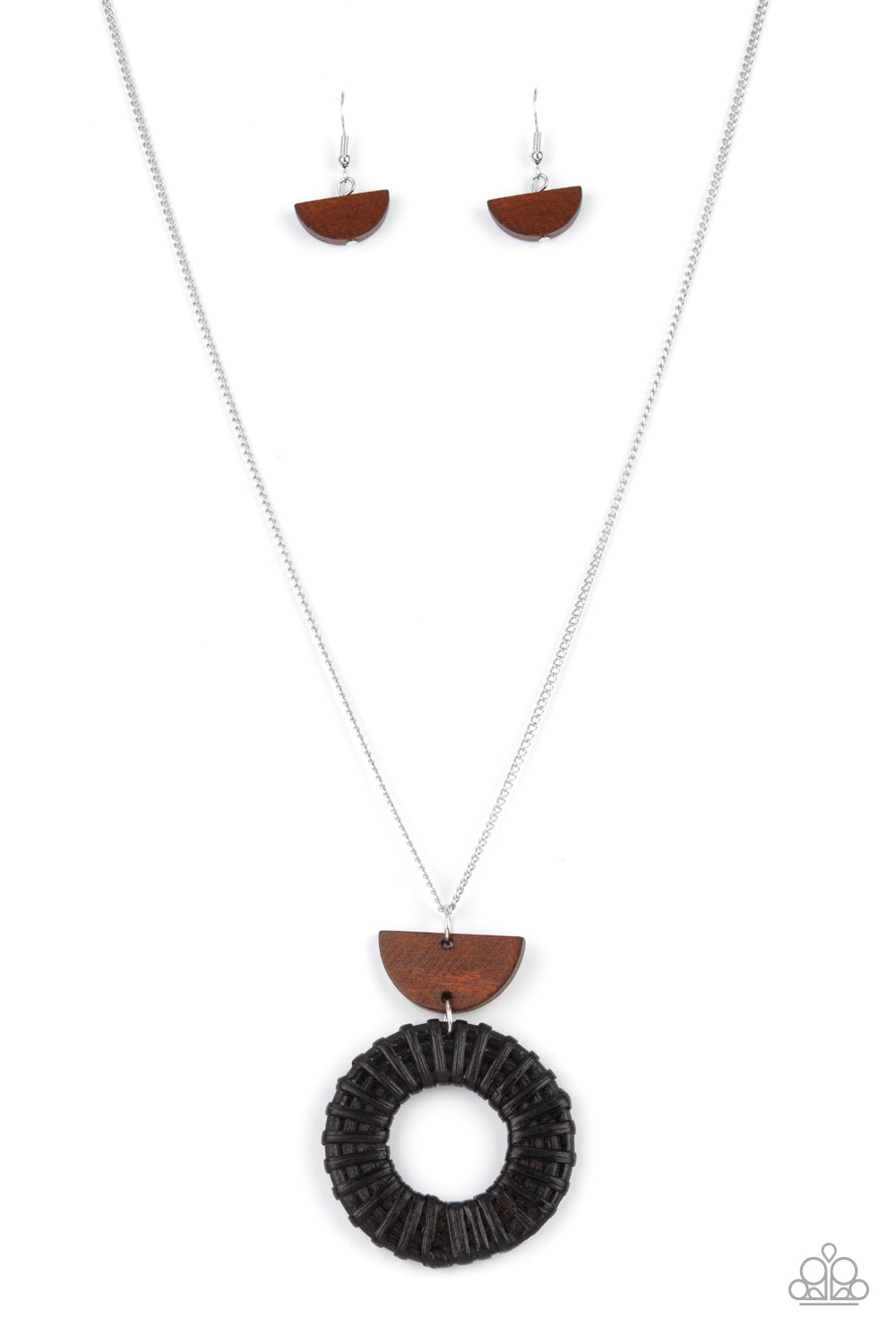 Homespun Stylist - Black & Brown Wood Necklace Set - Princess Glam Shop