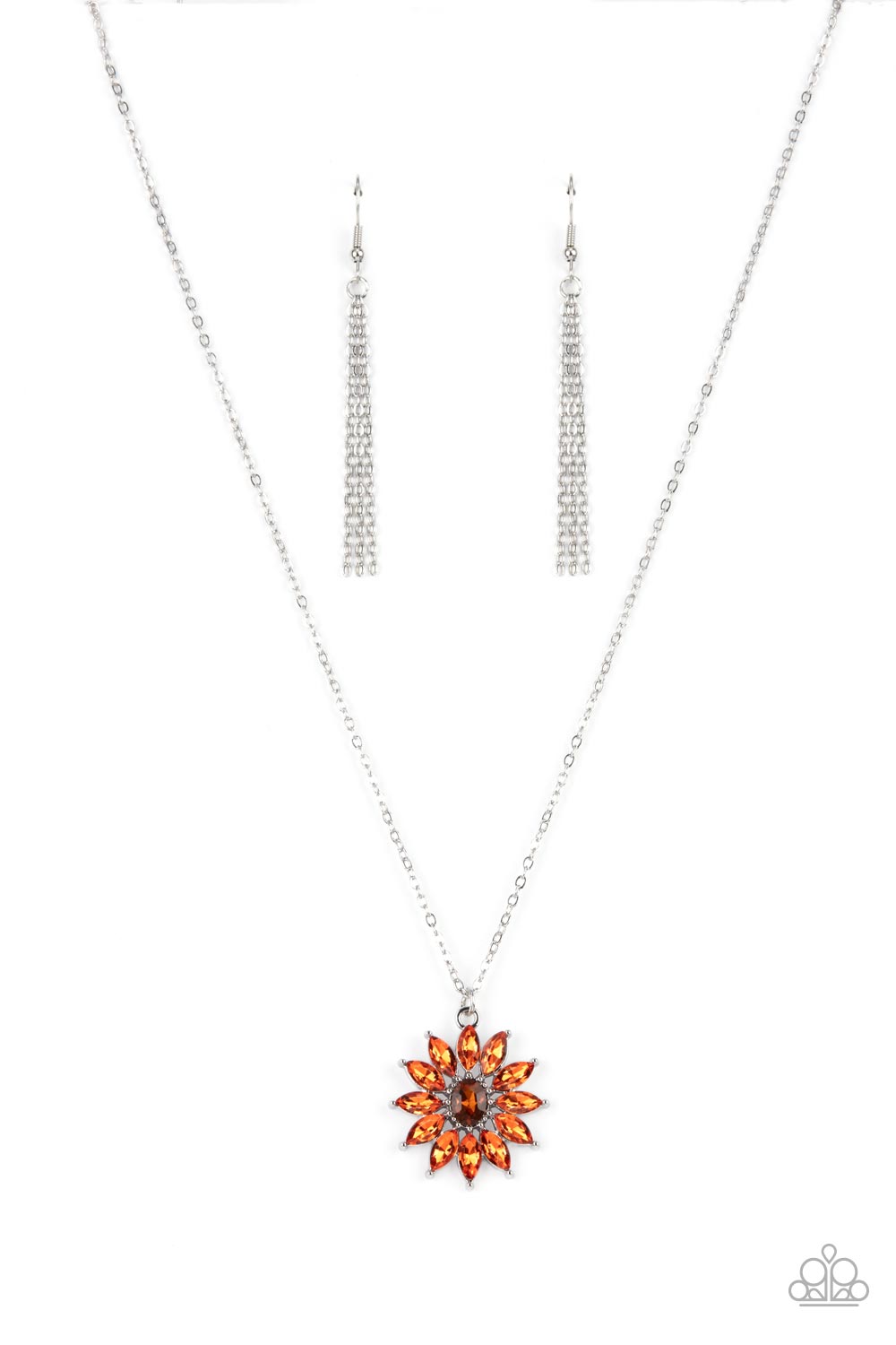 Formal Florals - Orange Necklace Set - Princess Glam Shop