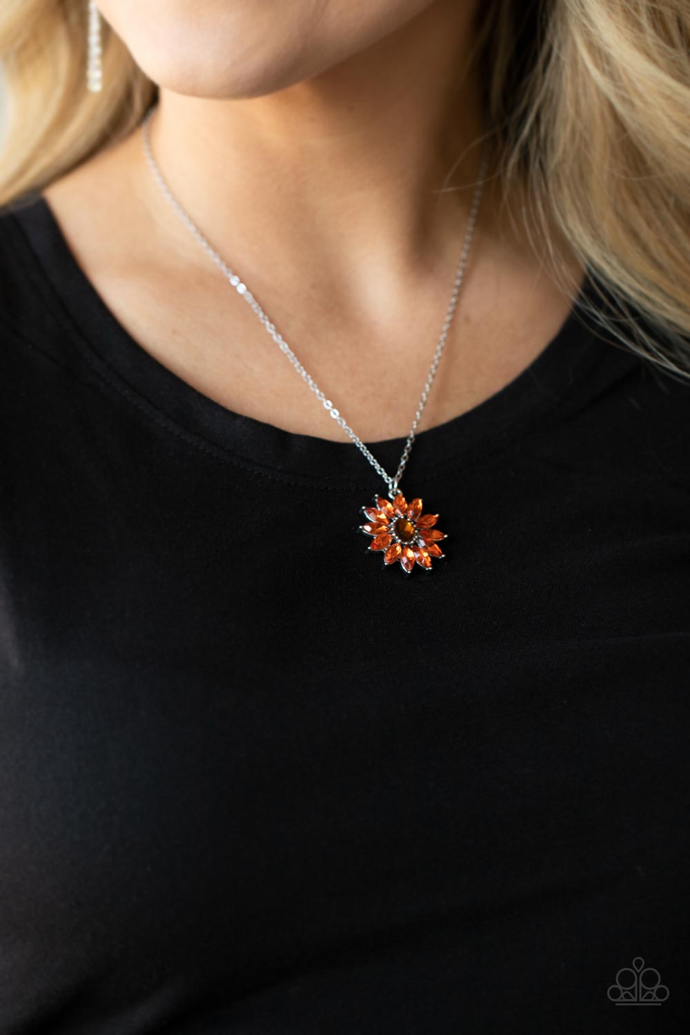 Formal Florals - Orange Necklace Set - Princess Glam Shop