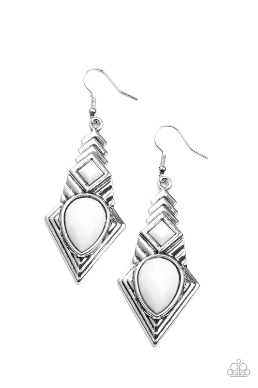 Stylishly Sonoran - White Earrings - Princess Glam Shop