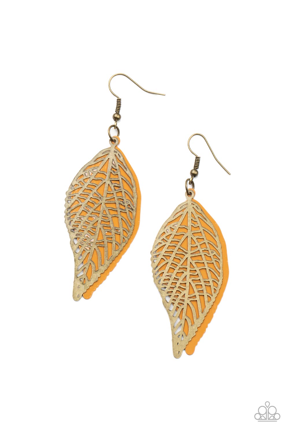 Leafy Luxury - Brass & Brown Earrings - Princess Glam Shop