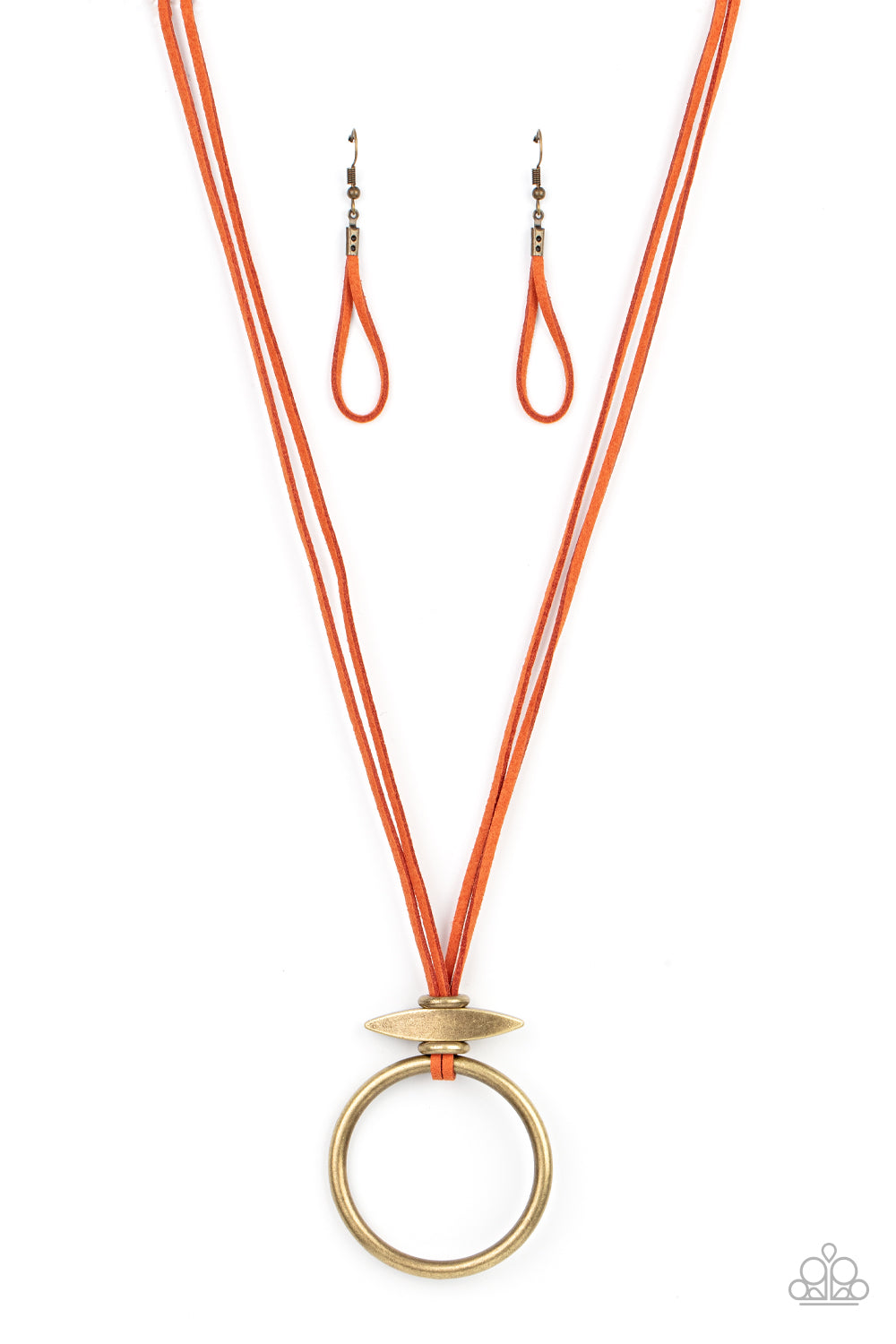 Noticeably Nomad - Orange & Brass Necklace Set - Princess Glam Shop