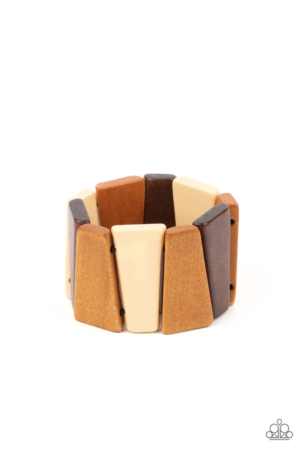 Barbados Backdrop - Multi Brown Wood Bracelet - Princess Glam Shop