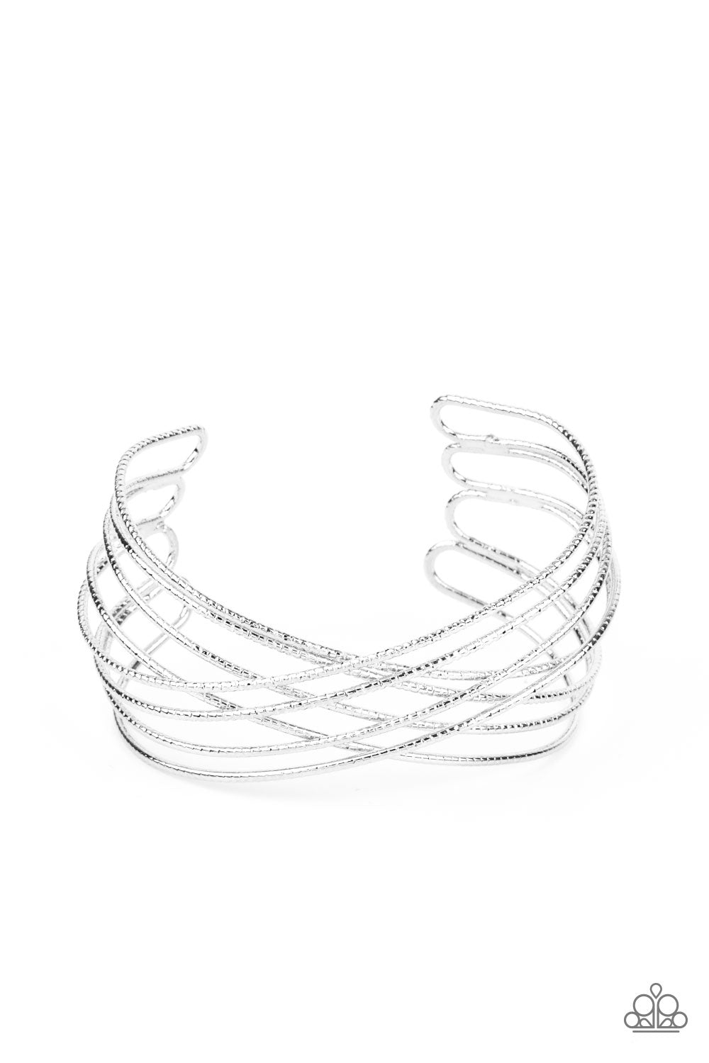 Strike Out Shimmer - Silver Cuff Bracelet - Princess Glam Shop