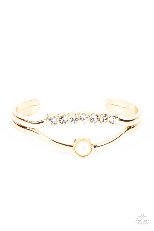 Palace Prize - Gold & White Cuff Bracelet - Princess Glam Shop