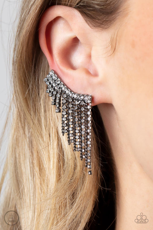 Thunderstruck Sparkle - Black Ear Crawler Earrings - Princess Glam Shop