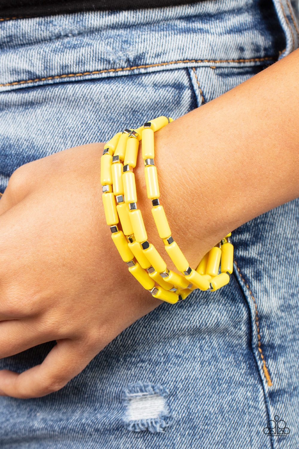 Radiantly Retro - Yellow Bracelet Set - Princess Glam Shop