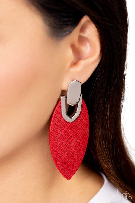 Wildly Workable - Red Leather Earrings