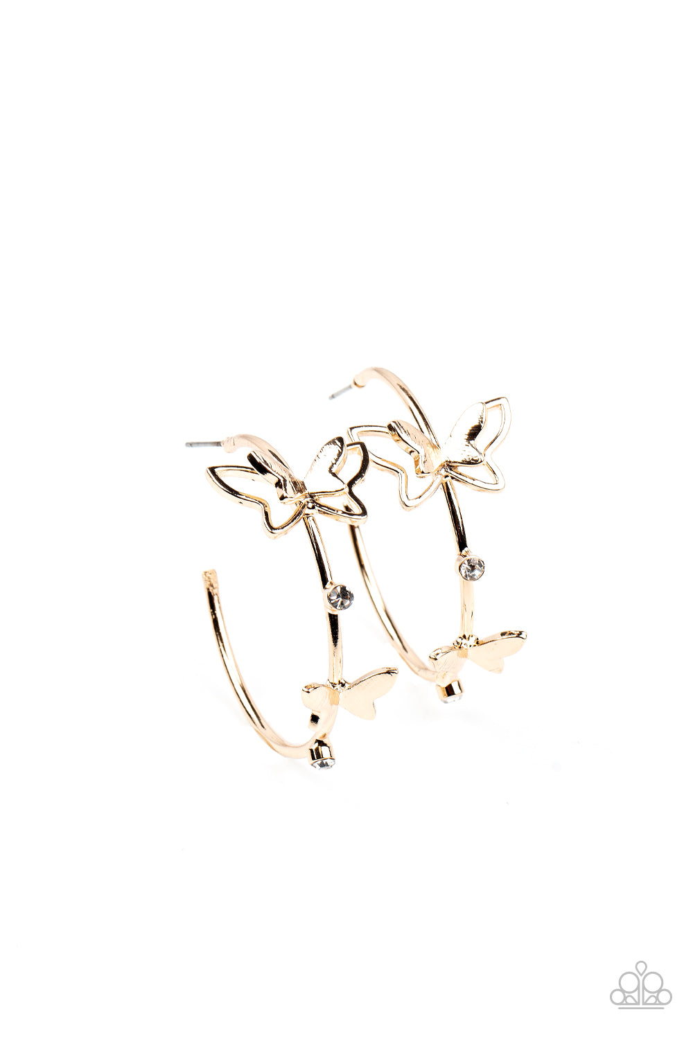 Full Out Flutter - Gold Hoop Earrings - Princess Glam Shop
