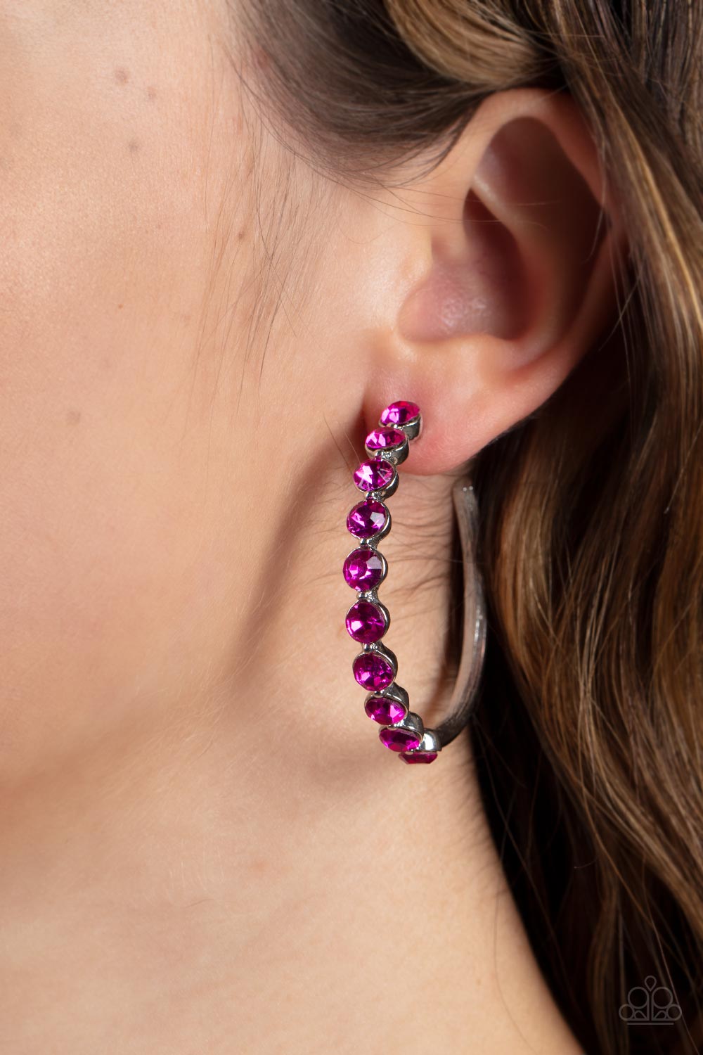 Photo Finish - Pink Hoop Earrings - Princess Glam Shop
