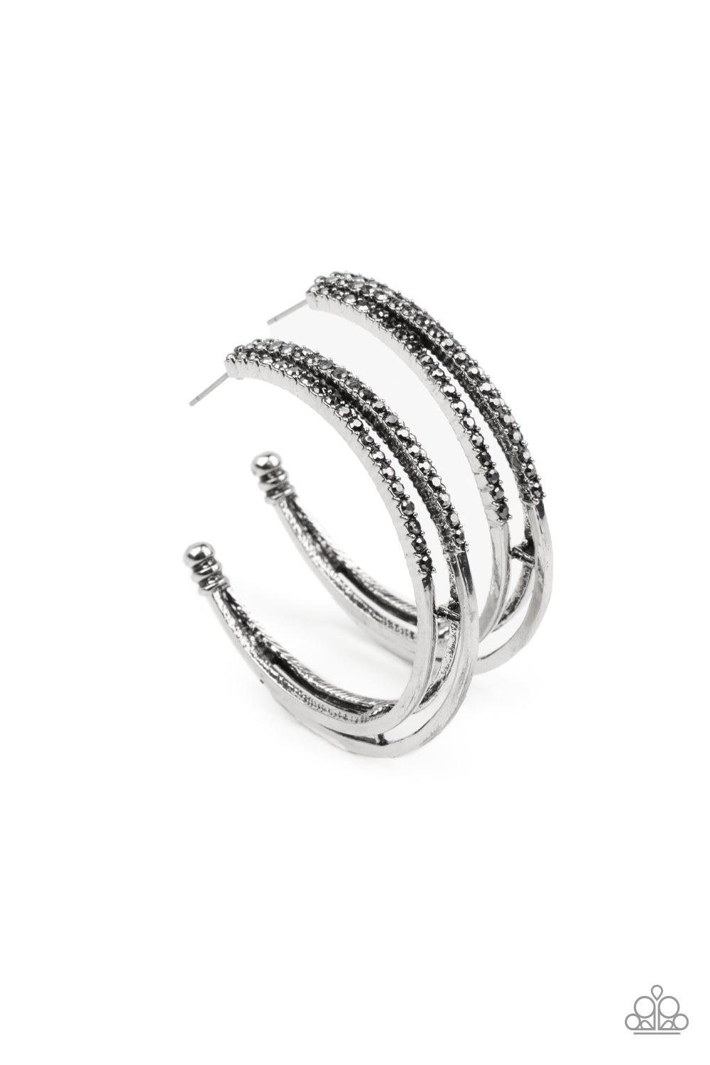 Triple Crown Couture - Silver Hoop Earrings - Princess Glam Shop