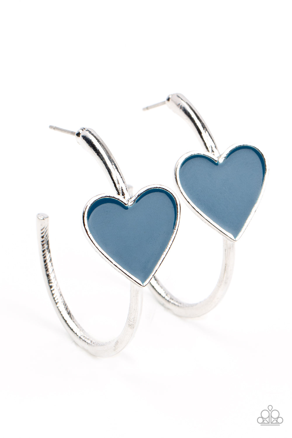 Kiss Up - Blue Hoop Earrings - Princess Glam Shop