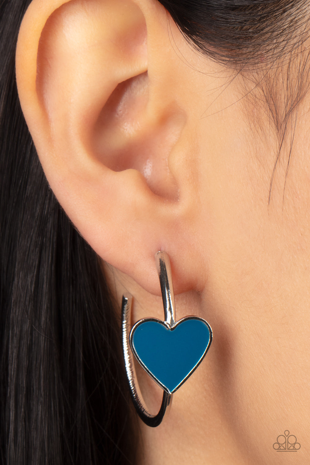 Kiss Up - Blue Hoop Earrings - Princess Glam Shop