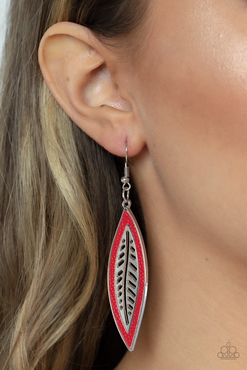 Leather Lagoon - Red Earrings - Princess Glam Shop