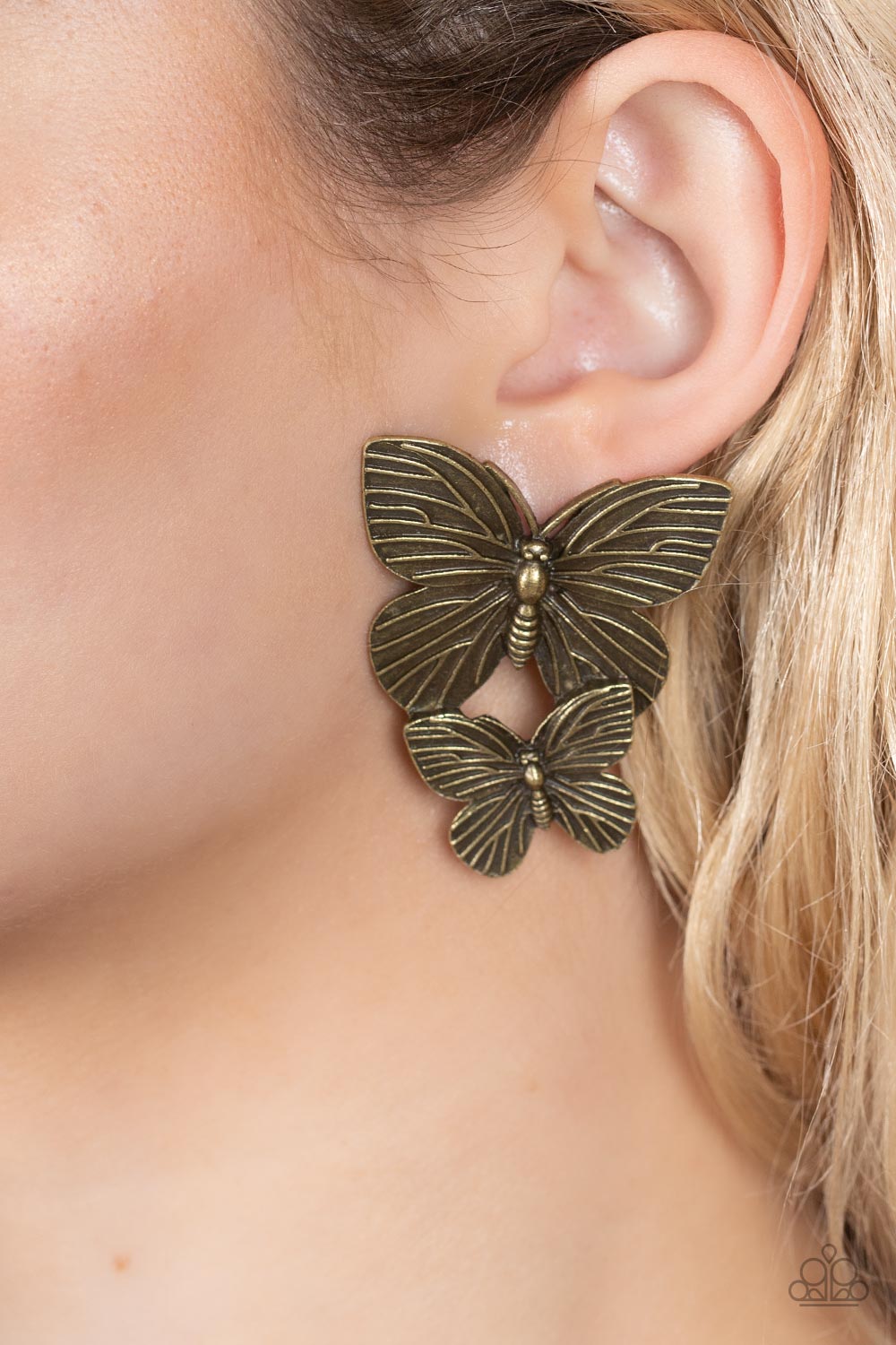 Blushing Butterflies - Brass Earrings - Princess Glam Shop