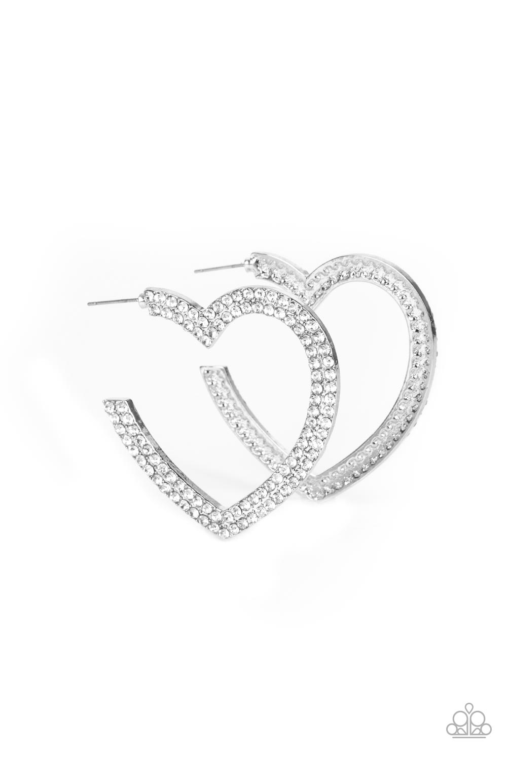 AMORE to Love - White Hoop Earrings - Princess Glam Shop