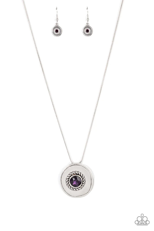 Make Me a MEDALLION-aire - Purple Necklace Set - Princess Glam Shop