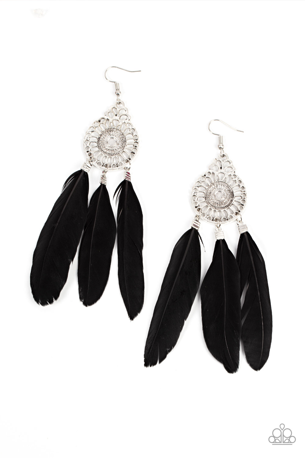 Pretty in PLUMES - Black Feather Earrings - Princess Glam Shop