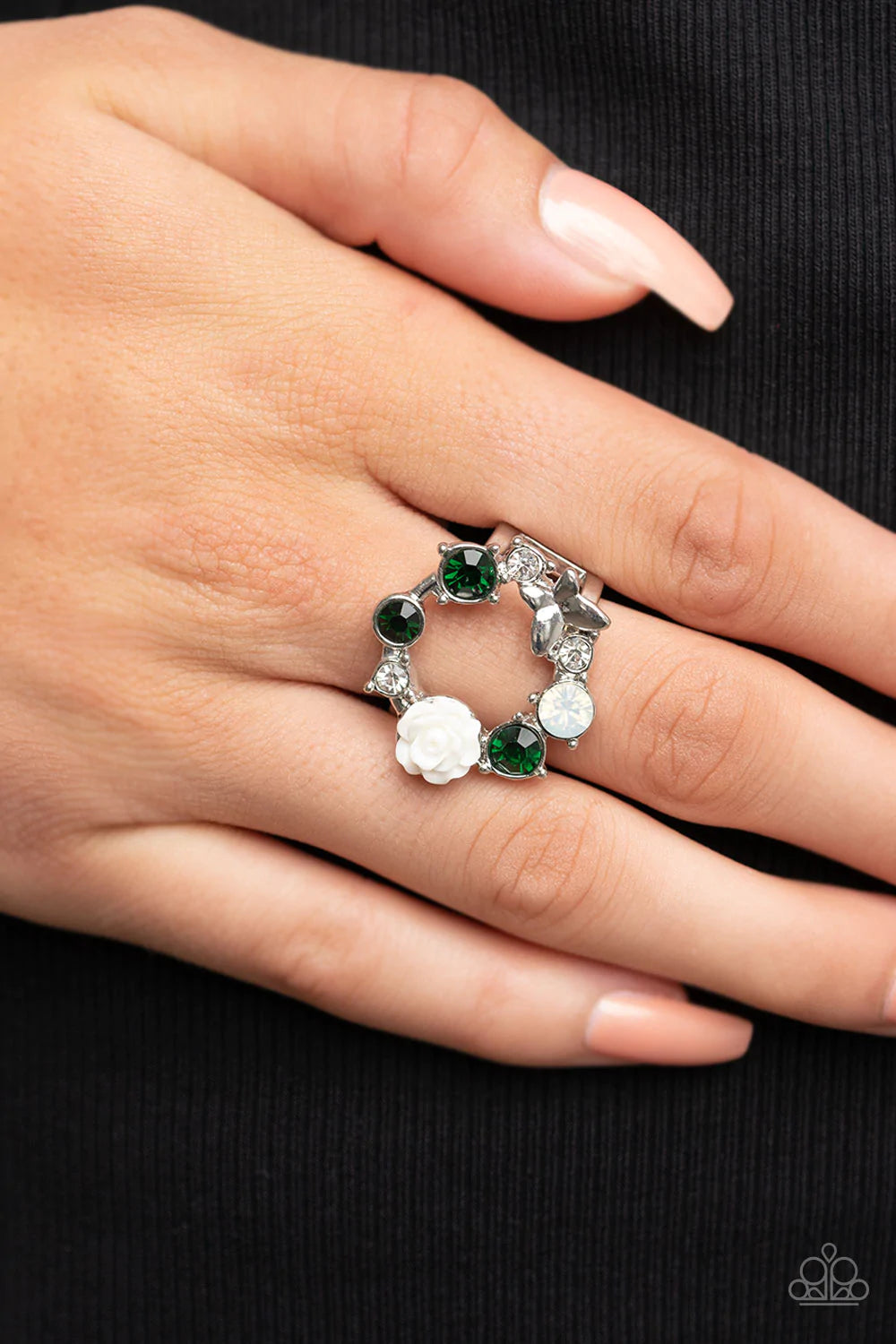 Butterfly Bustle - Green & White Ring Exclusive Fall 2022 - Princess Glam Shop