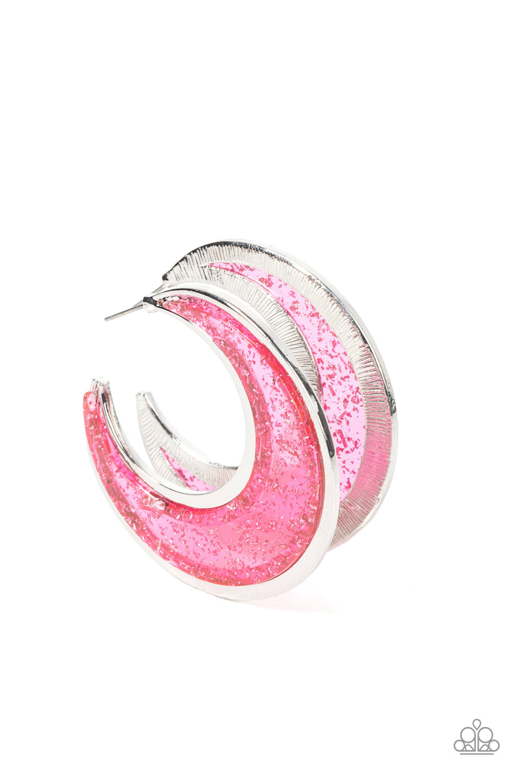 Charismatically Curvy - Pink Hoop Earrings - Princess Glam Shop