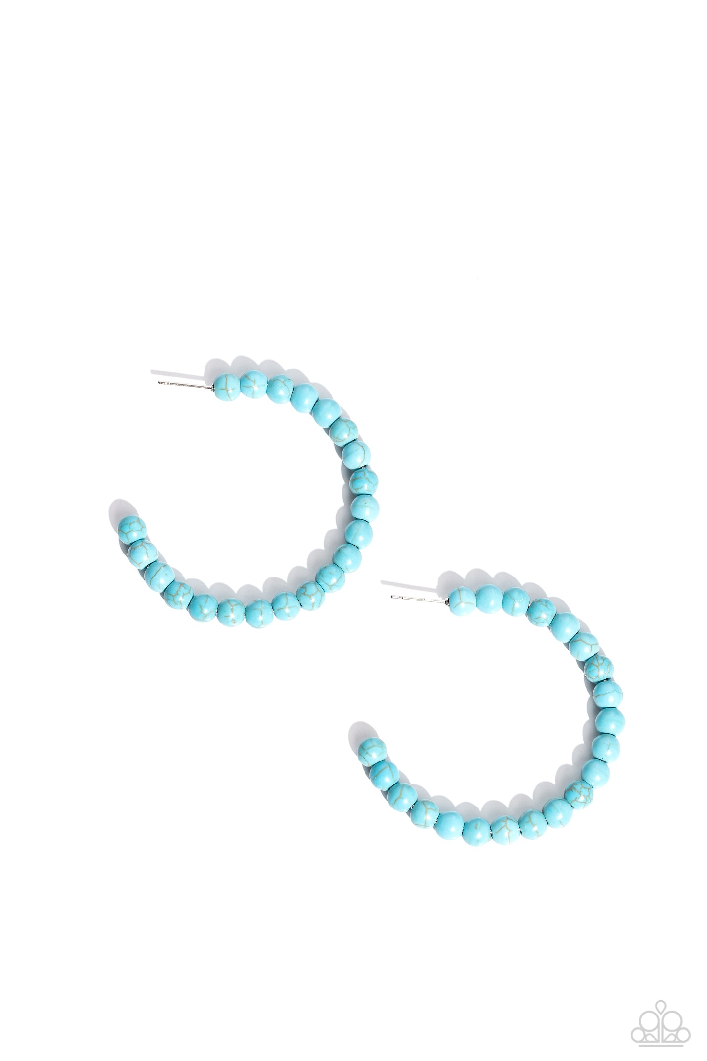 Rural Retrograde - Blue Stone Hoop Earrings