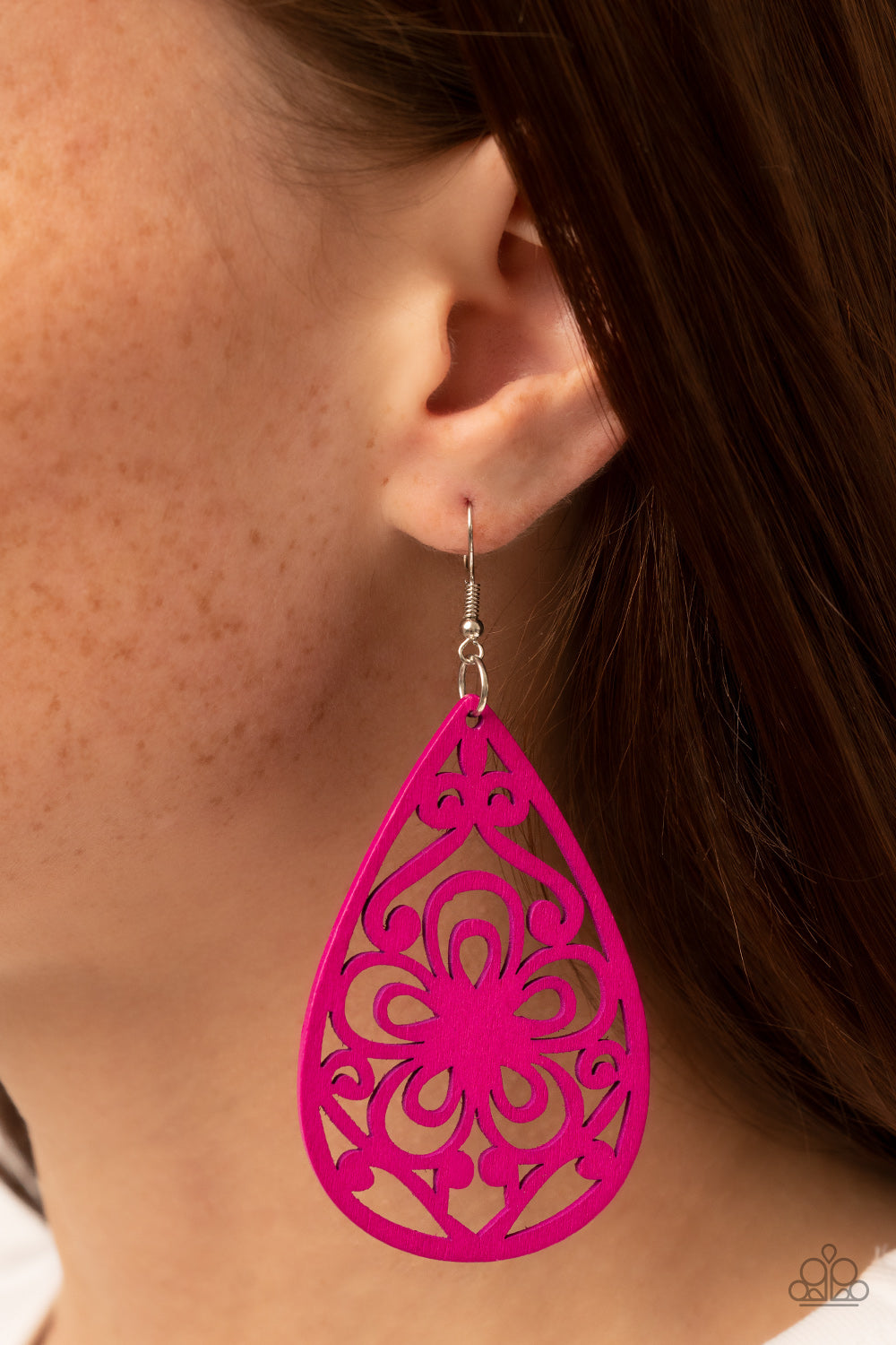 Marine Eden - Pink Wood Earrings