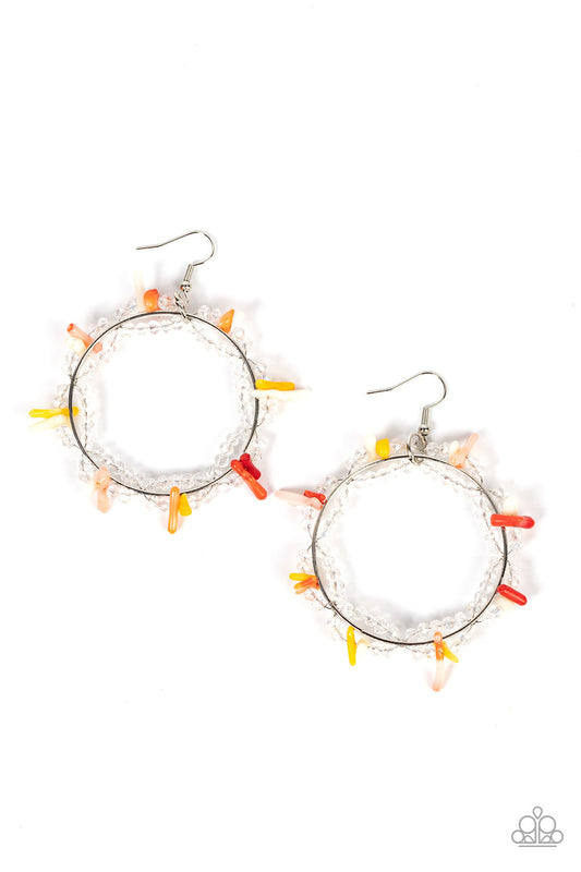 Ocean Surf - Multi Orange, Yellow, Red & White Earrings Exclusives Preorder - Princess Glam Shop