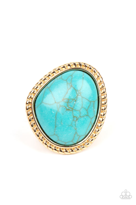 Take the High RODEO - Gold & Blue Stone Ring - Princess Glam Shop