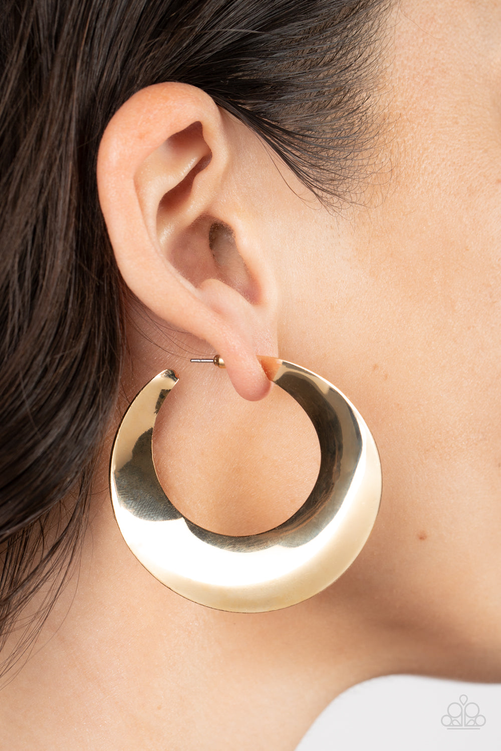 Power Curves - Gold Hoop Earrings - Princess Glam Shop