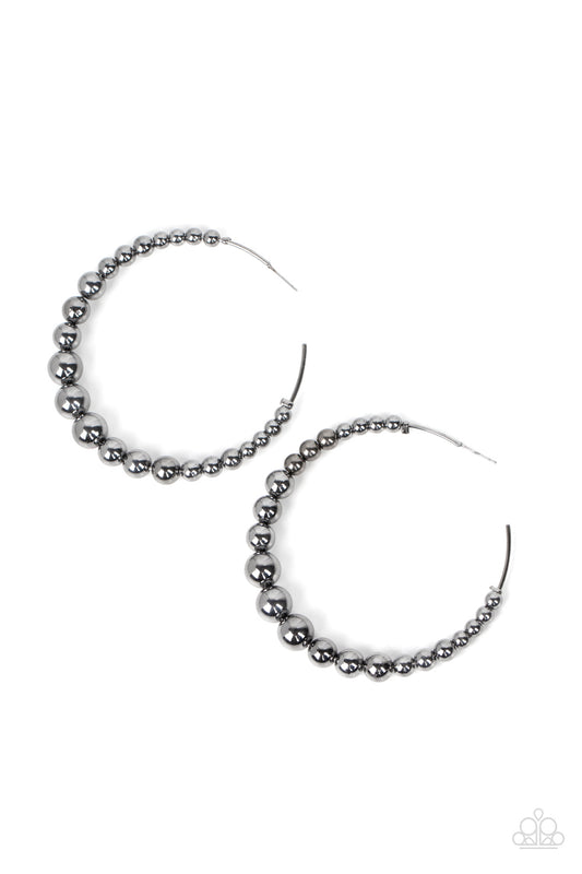 Show Off Your Curves - Black Hoop Earrings - Princess Glam Shop